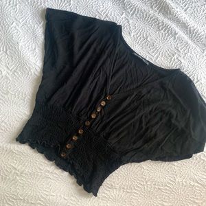 Abercrombie and Fitch black button crop top
